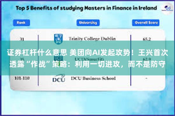 证券杠杆什么意思 美团向AI发起攻势！王兴首次透露“作战”策略：利用一切进攻，而不是防守