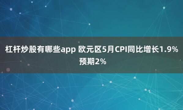 杠杆炒股有哪些app 欧元区5月CPI同比增长1.9% 预期2%
